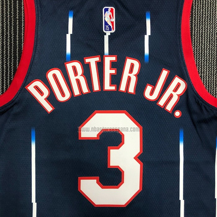 Camiseta Houston Rockets Kevin Porter JR. NO 3 Ciudad 2021-22 Azul